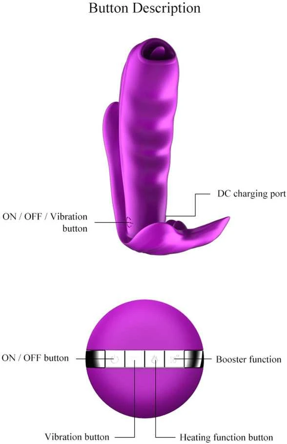 B Series Fox B serijos Fox vibratorius kelnaitėms ir klitoriui su šildomu nuotolinio valdymo pulteliu