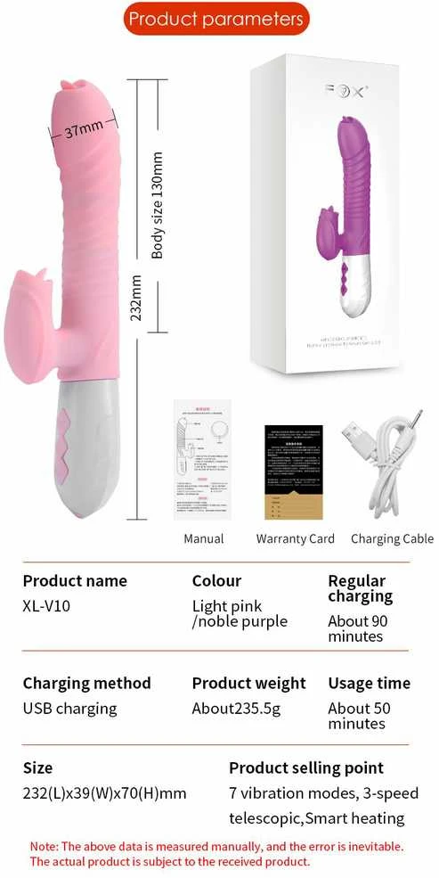 B Series Fox B serijos Fox Vibrator zuikio masažuoklis šildomas pašaras 22cm