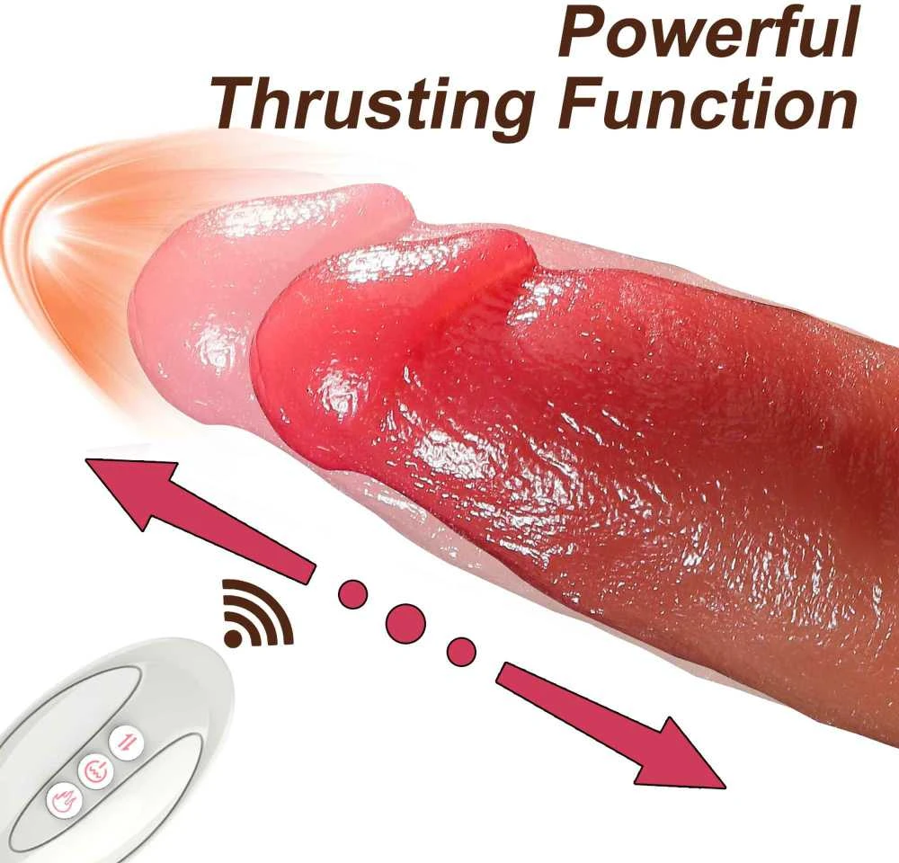 B Series Fox Wibrator-Silicone, 10 vibracijos režimų, 7 stūmimo funkcija, Šildymas