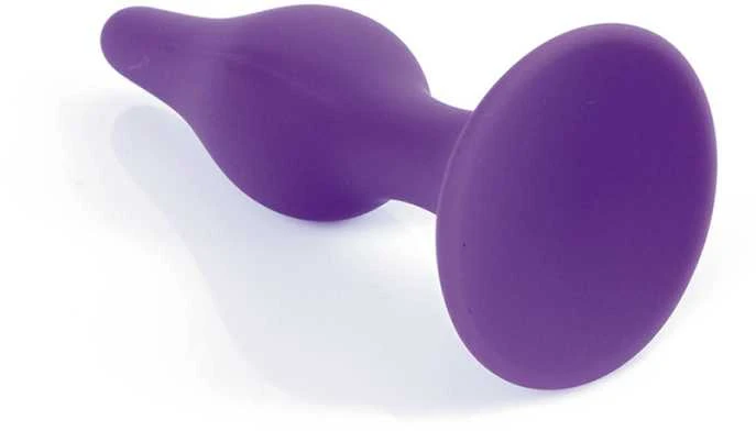 Violetinis silikoninis analinis kaištis su siurbtuku