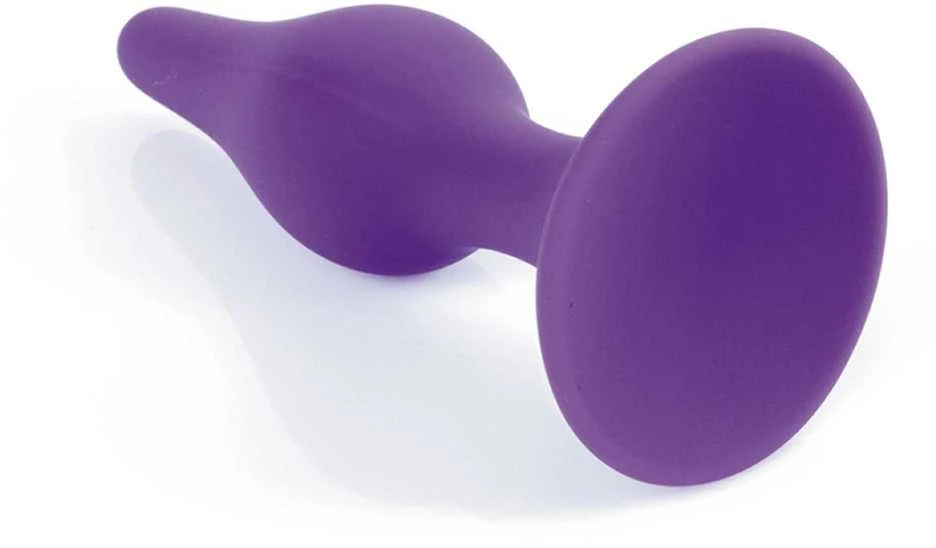 Violetinis silikoninis analinis kaištis su siurbtuku