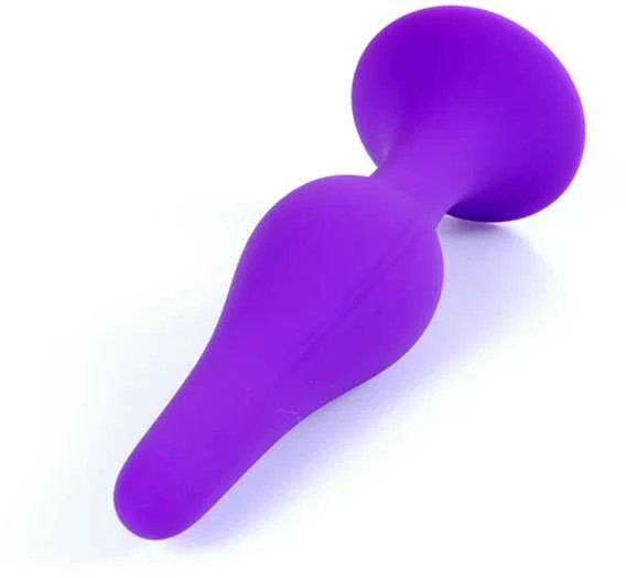 Violetinis silikoninis analinis kaištis su plačiu pagrindu