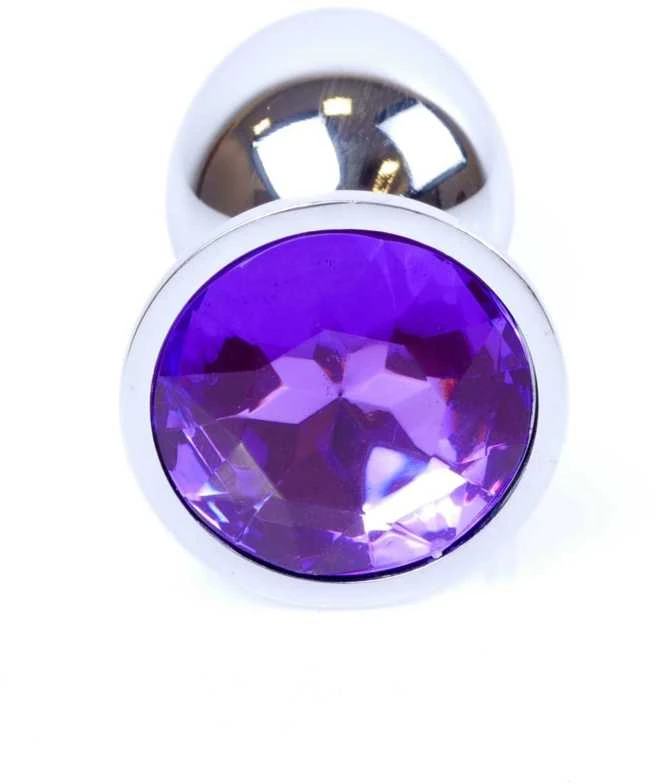Metalinis analinis kištukas su violetiniu kristalu