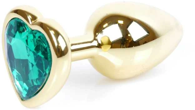 B Series Heavyfun Plug-Jewellery Gold Heart PLUG- Žalias