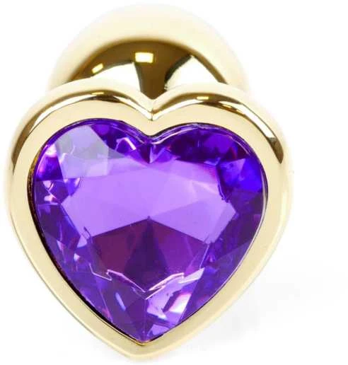 Auksinis analinis kamštis su violetiniu kristalu