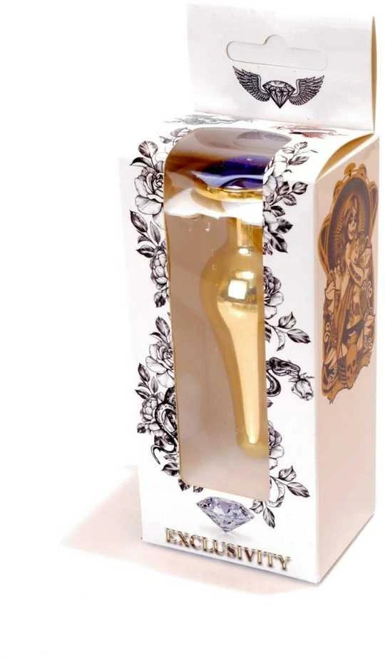 B Series Heavyfun Plug-Jewellery Gold BUTT PLUG- Tamsioji Mėlyna