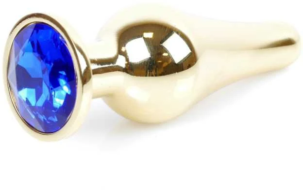 B Series Heavyfun Plug-Jewellery Gold BUTT PLUG- Tamsioji Mėlyna