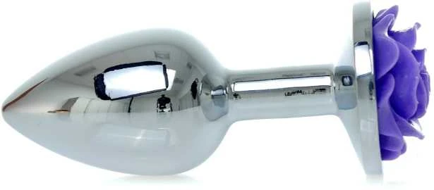 B Series Heavyfun B serijos Heavyfun Plieninis analinis kamštis su purpurine rože