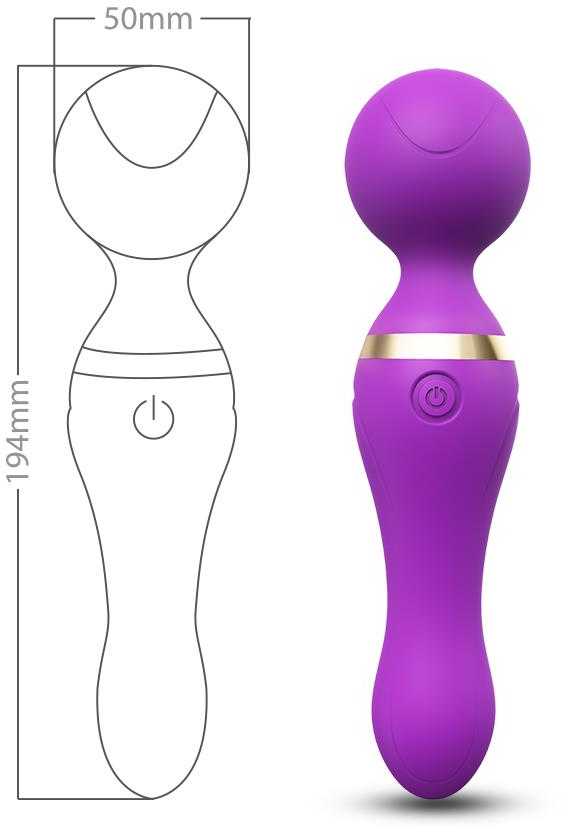 B Series Joy B serija Joy Masažuoklis Magic Clitoral Wand 9 Mode 19cm