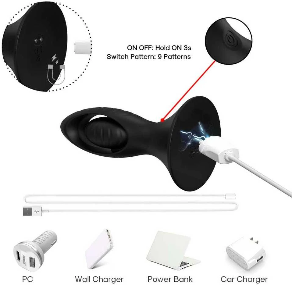 B Series Joy B serijos Joy Plug nuotolinio valdymo pulto analinis kištukas Vibruojantis silikoninis vandeniui atsparus kištukas