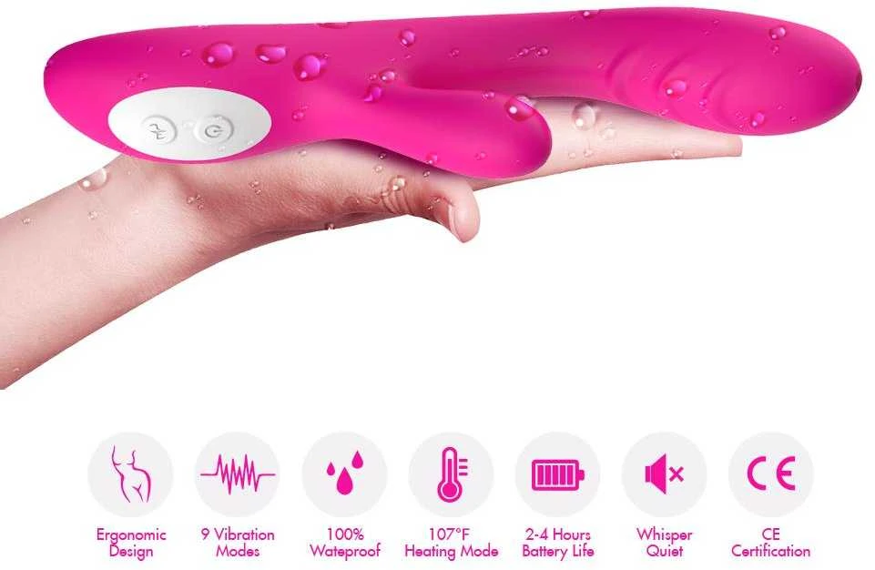 B Series Joy B serijos Joy Bunny vibratorius šildomas šiltas 9 režimas 22 cm