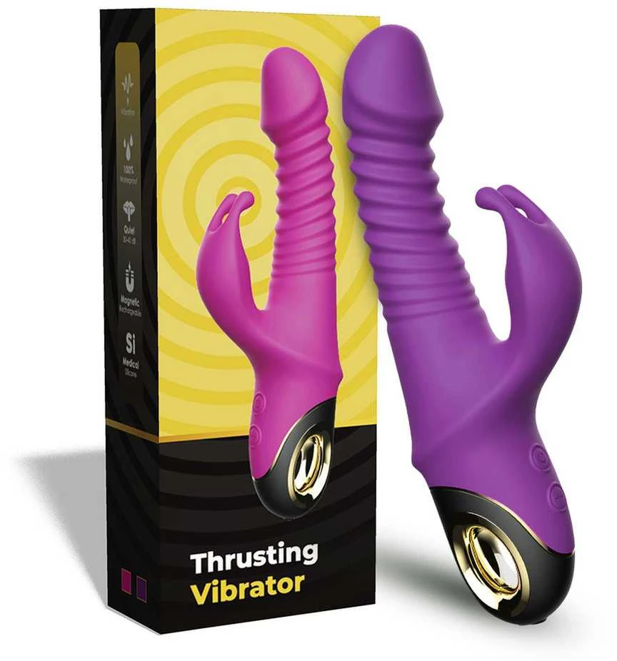 B Series Joy B serijos Joy Bunny vibratorius, pulsuojantis, 9 režimų sukimasis, 19 cm