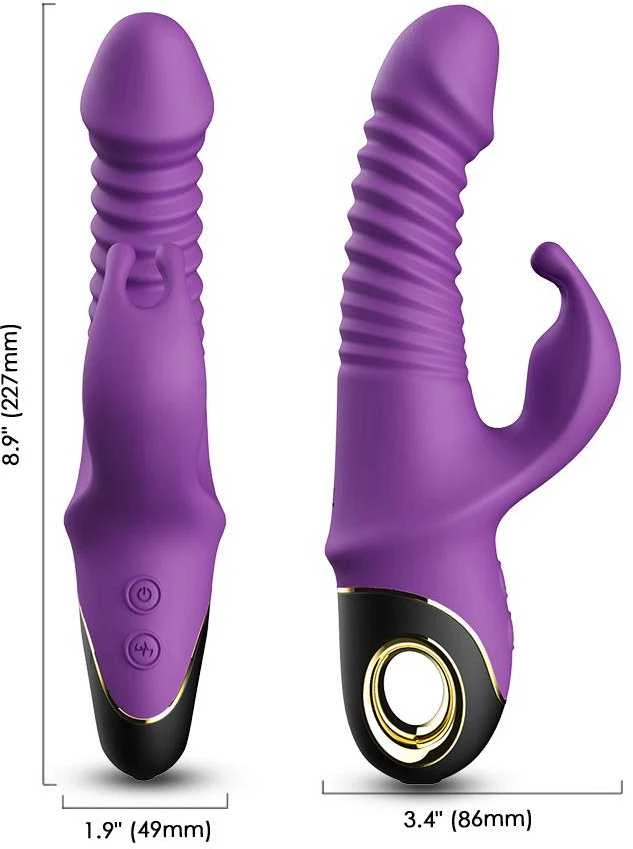 B Series Joy B serijos Joy Bunny vibratorius, pulsuojantis, 9 režimų sukimasis, 19 cm