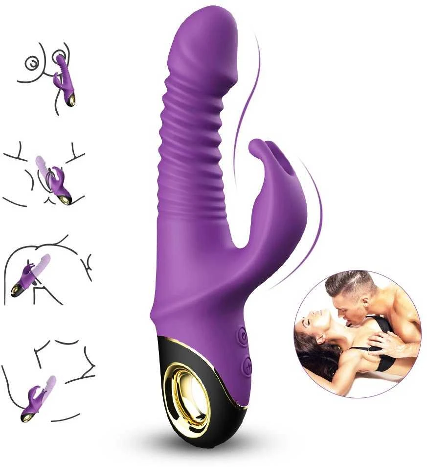 B Series Joy B serijos Joy Bunny vibratorius, pulsuojantis, 9 režimų sukimasis, 19 cm
