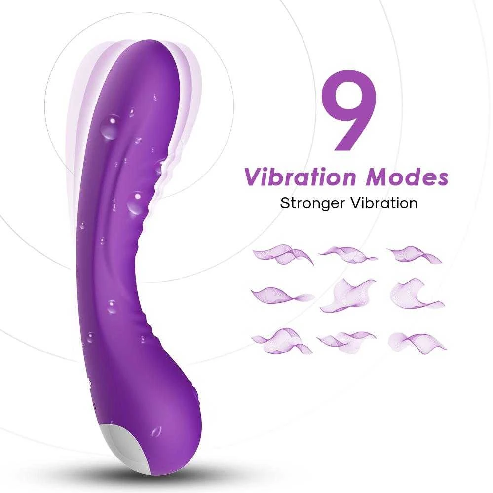 B Series Joy B serijos „Joy“ G taško vibratorius klitorio masažui, 18 cm, 9 režimai
