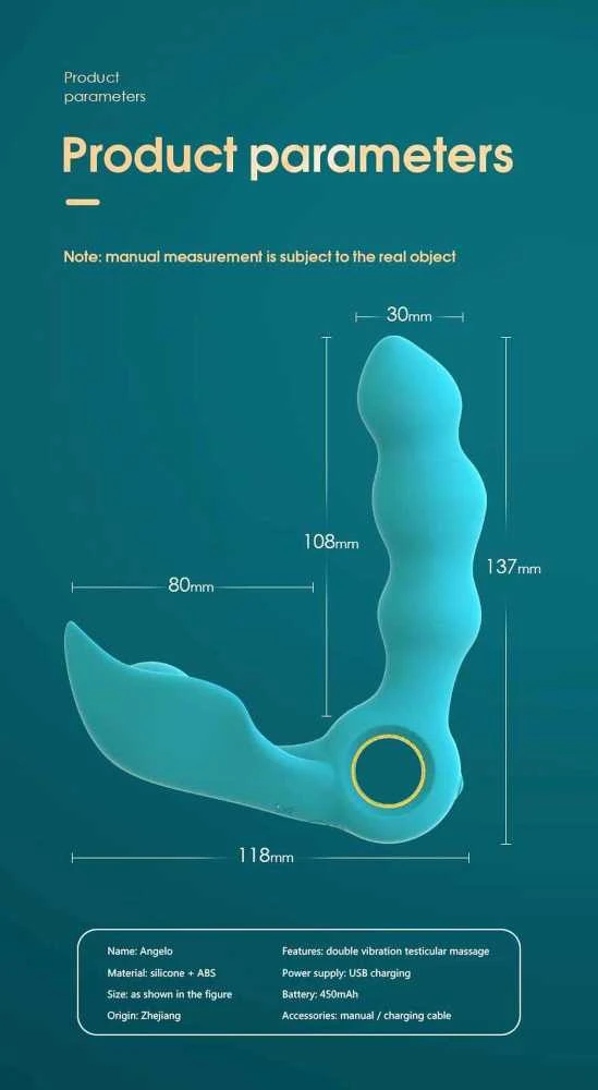B Series Lyla Mėlynas stimuliatorius-Angelo vyrų trigubas prostatos stimuliavimas (mėlynas)