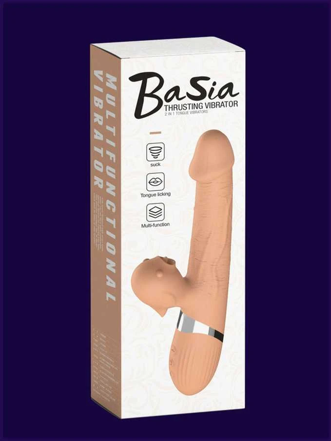 B Series Lyla B serijos Lyla Vibratorius-Basia Thtusting Vibrator 2 in 1 Tongue Vibrators USB