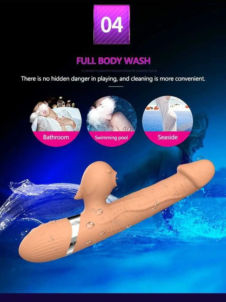 B Series Lyla B serijos Lyla Vibratorius-Basia Thtusting Vibrator 2 in 1 Tongue Vibrators USB