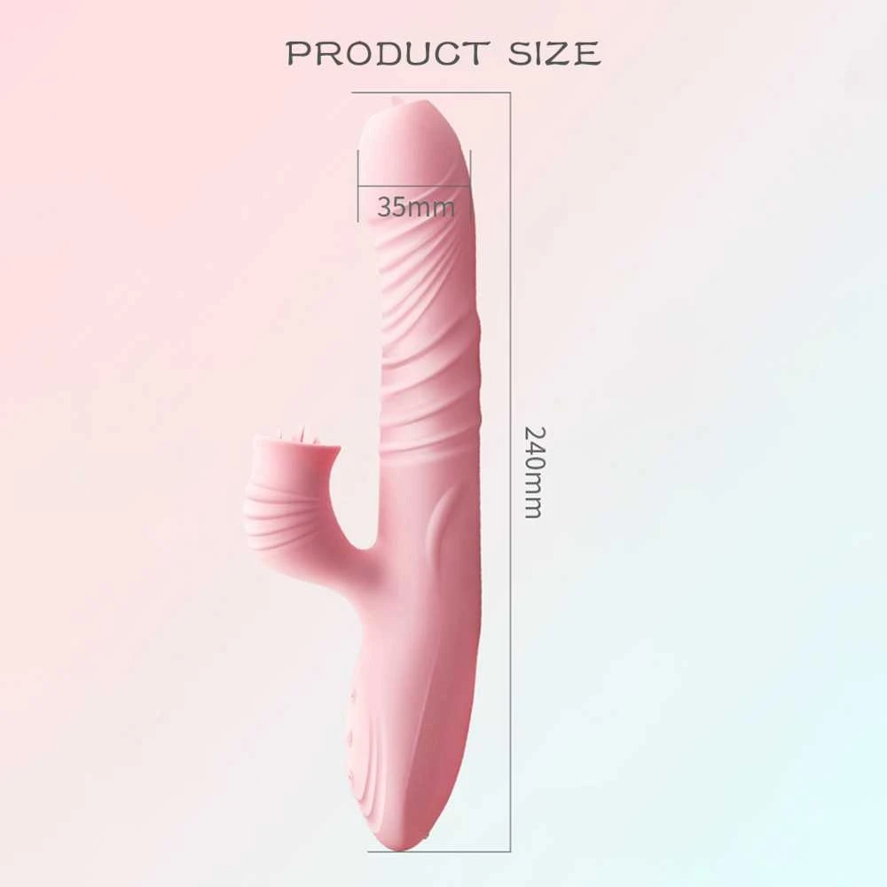 B Series Lyla B serijos Lyla Rabbit vibratorius šildo judrų liežuvį ir sukasi