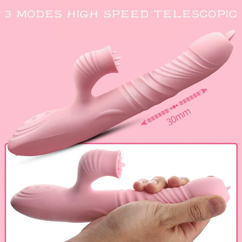 B Series Lyla B serijos Lyla Rabbit vibratorius šildo judrų liežuvį ir sukasi
