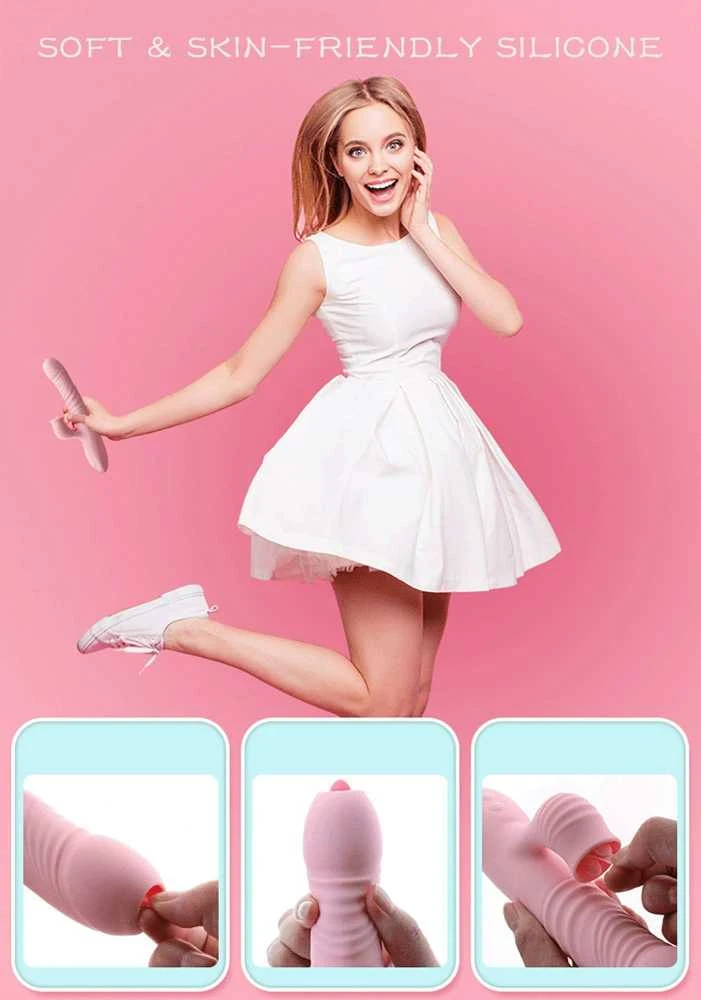 B Series Lyla B serijos Lyla Rabbit vibratorius šildo judrų liežuvį ir sukasi