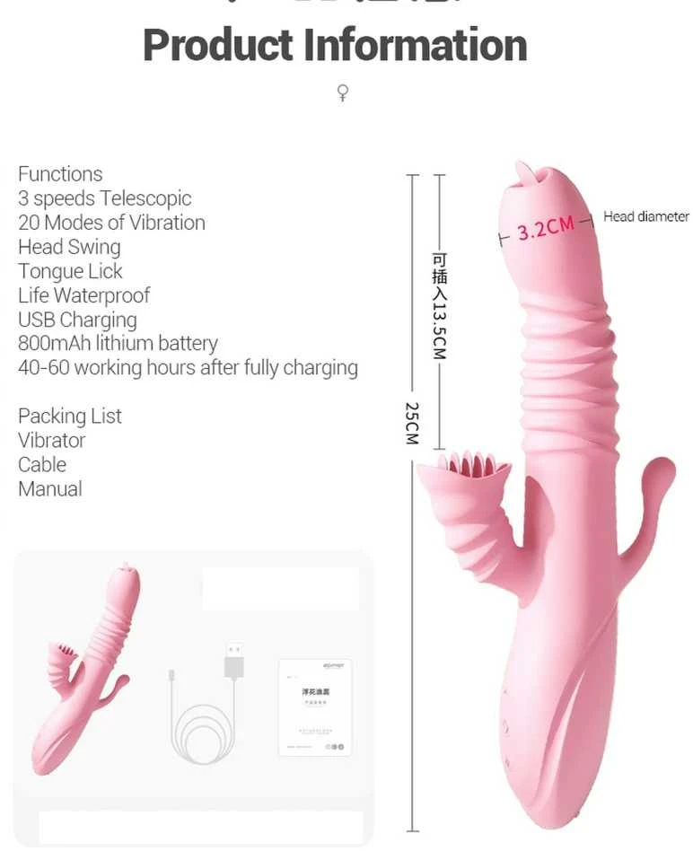 B Series Lyla Rožinė Wibrator-Ada USB -Rožinė