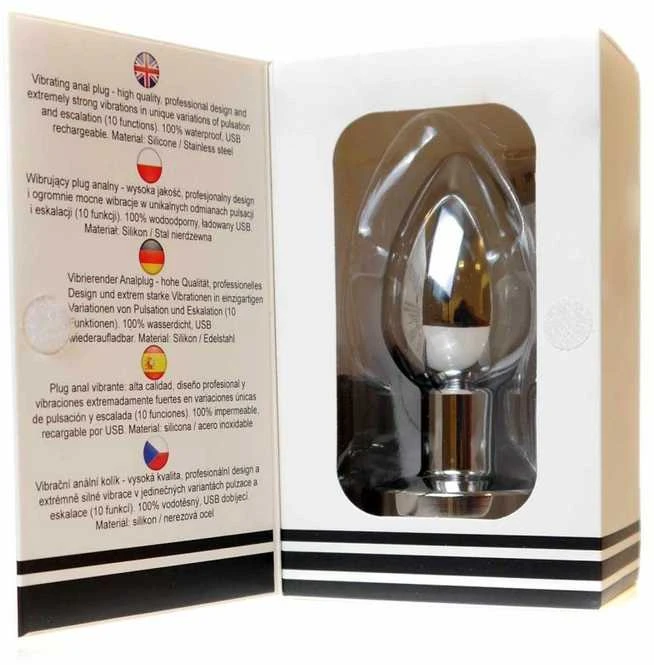 B Series Magic Stimuliatorius-įkraunamas užpakalio kištukas Vibratorius USB 10 Funkcijos - Sidabrinė