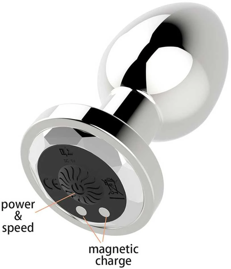 B Series Magic Stimuliatorius-įkraunamas užpakalio kištukas Vibratorius USB 10 Funkcijos - Sidabrinė