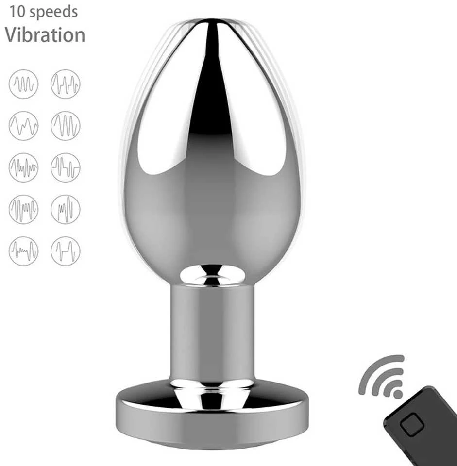 B Series Magic Stimuliatorius-įkraunamas užpakalio kištukas Vibratorius USB 10 Funkcijos - Sidabrinė