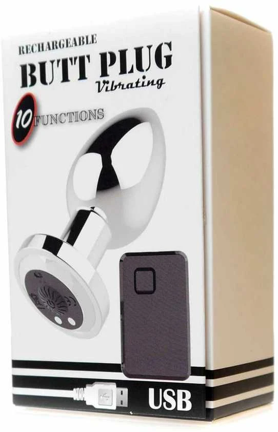 B Series Magic Stimuliatorius-įkraunamas užpakalio kištukas Vibratorius USB 10 Funkcijos - Sidabrinė