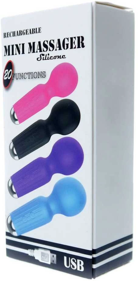 B Series Magic Stimuliatorius-įkraunamas Mini Masager USB 20 Functions - Juodas