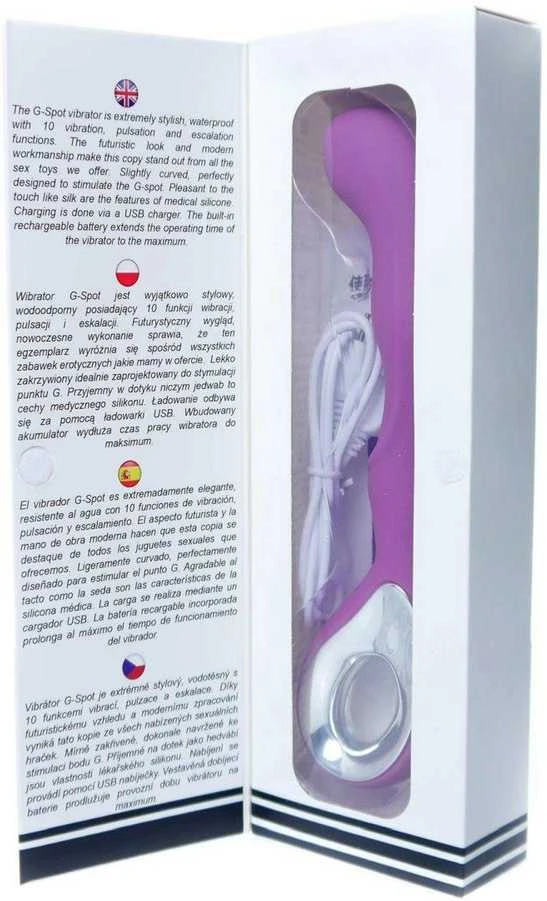 B Series Magic Vibrator G-spot 10 functions USB Violetinė
