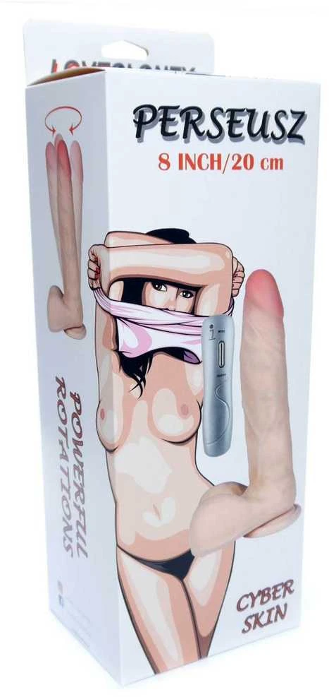 B Series Real B serijos Real Dildo varpa su rotacija ir siurbtuko sėklidėmis 23cm