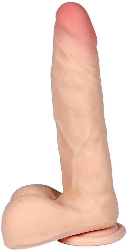 B Series Real B serijos Real Dildo su stuburu, varpa su sėklidėmis, 23cm