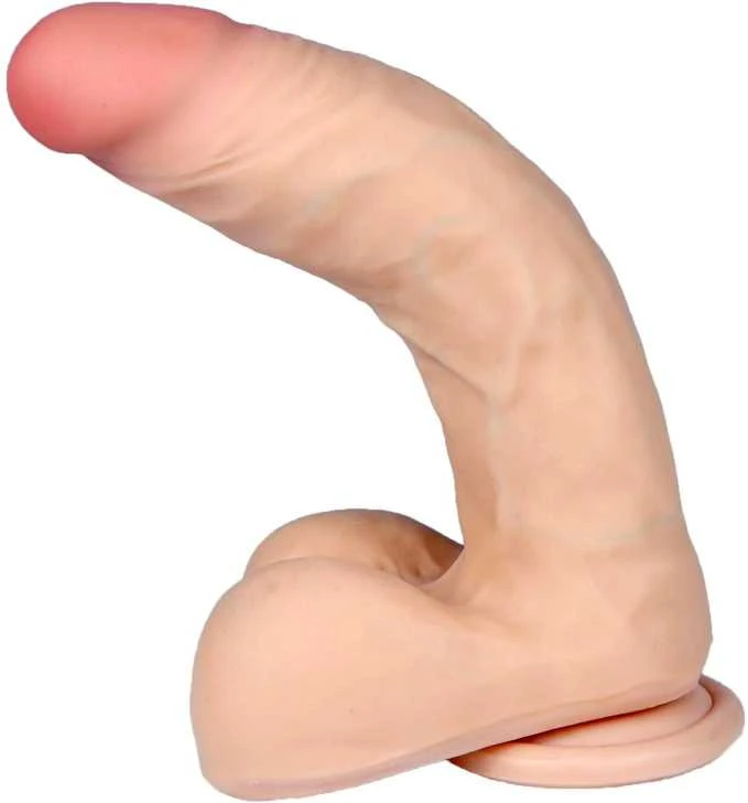 B Series Real B serijos Real Dildo su stuburu, varpa su sėklidėmis, 23cm