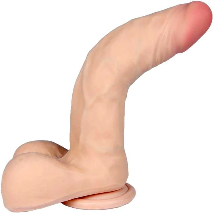 B Series Real B serijos Real Dildo su stuburu, varpa su sėklidėmis, 23cm