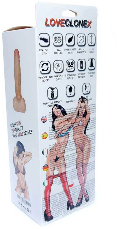 B Series Real B serijos Real Rotating besisukanti dildo penis su pultu 23cm