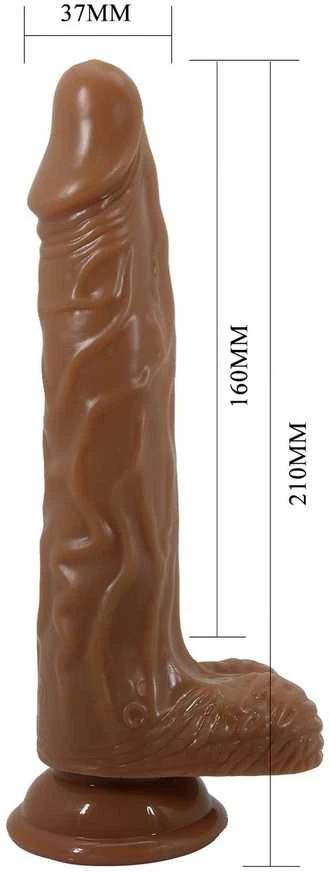 Baile Dildos BAILE - Bodach 7,8'', 7 vibracijos funkcijos 7 sukimo funkcijos Thrusting Belaidis nuotolinio valdymo pultas Siurbimo pagrindas