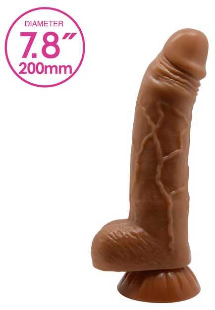 LYBAILE Gražus Angelo Dildo siurbimo taurė 7,8" ruda