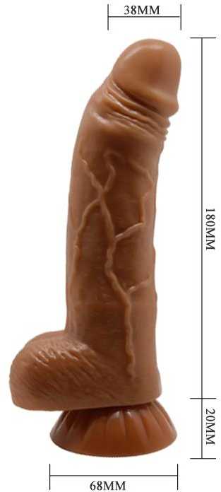 LYBAILE Gražus Angelo Dildo siurbimo taurė 7,8" ruda