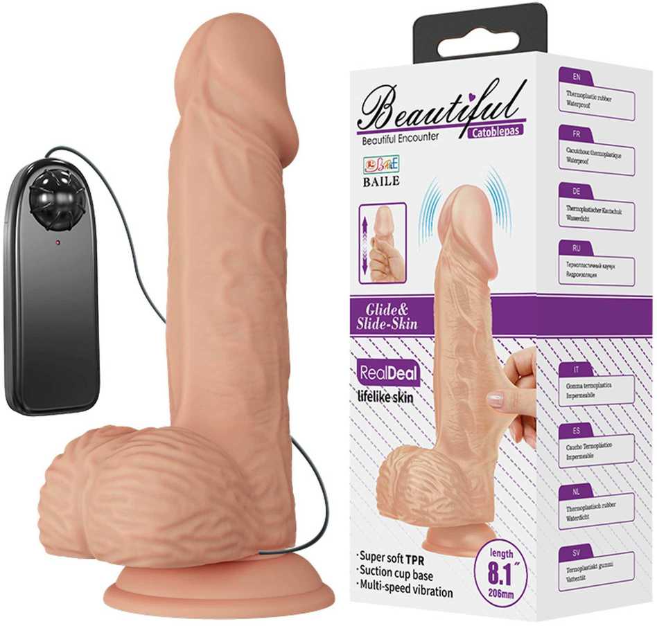 BAILE Dildo tikroviškas dirbtinis penis su vibracijomis
