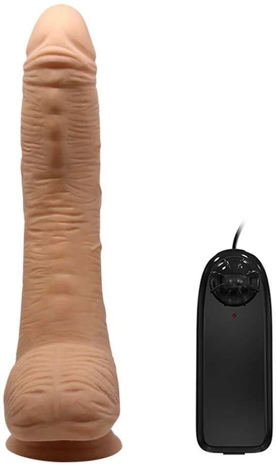 BAILE Dildo lenktas penio siurbtukas nuotolinio valdymo pultelis 28 cm