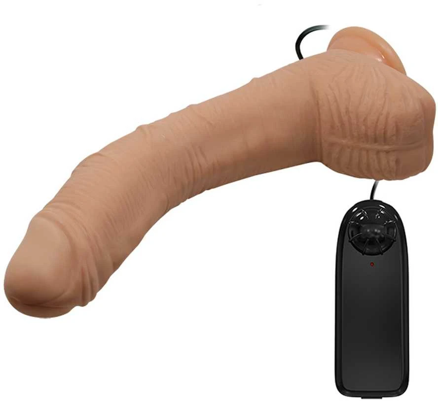 BAILE Dildo lenktas penio siurbtukas nuotolinio valdymo pultelis 28 cm