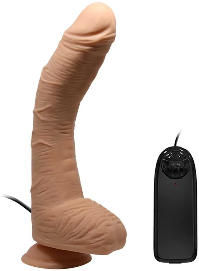 BAILE Dildo lenktas penio siurbtukas nuotolinio valdymo pultelis 28 cm