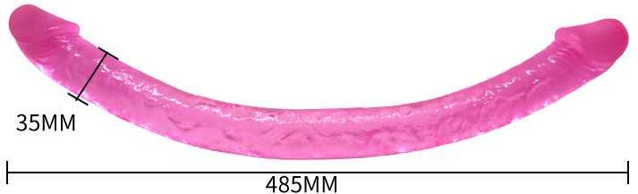 BAILE Ilga dviguba dildo rožinė lesbiečių seksui