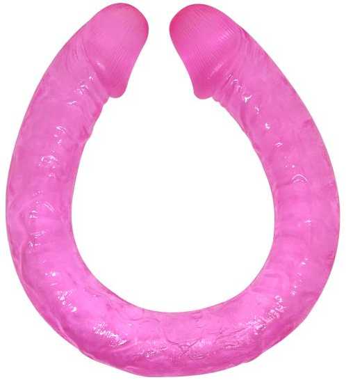 BAILE Ilga dviguba dildo rožinė lesbiečių seksui
