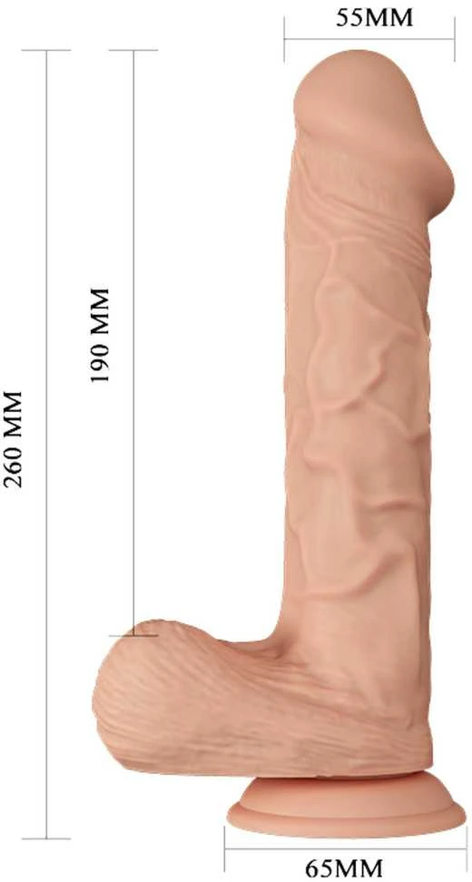 Baile Dildos BAILE Didelis realistiškas penio dildo su siurbtuku 26 cm