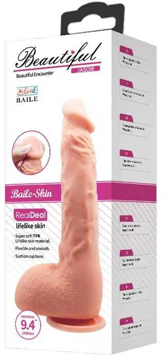 Baile Vibrators LYBAILE „Beautiful Encounter Jason“ tikras dildo 24 cm dydžio kūnelis