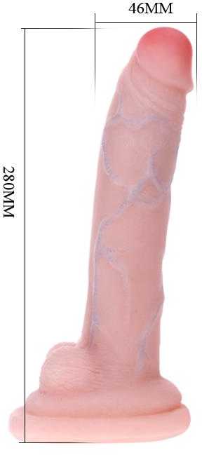 BAILE Lankstus lankstomas varpos dildo su stuburu 28cm