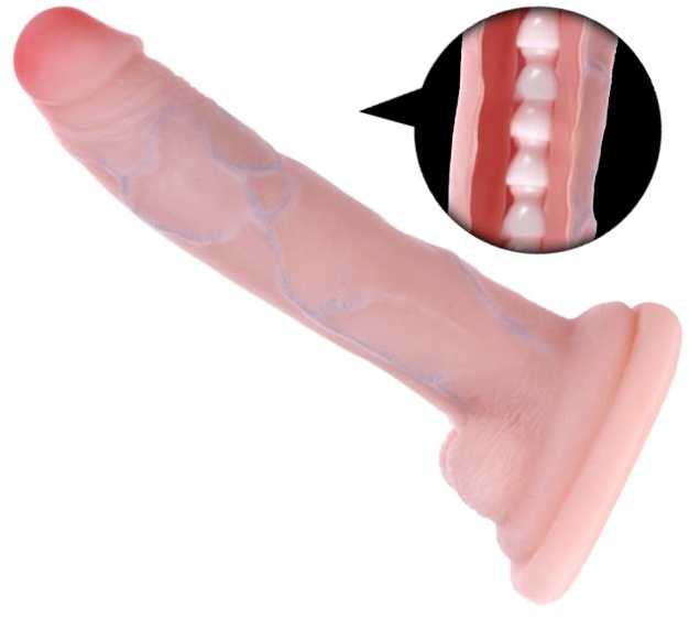 BAILE Lankstus lankstomas varpos dildo su stuburu 28cm